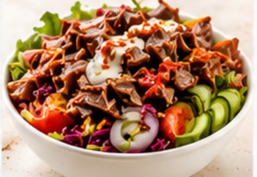 Kebab Bowl mit Salat und Pommes